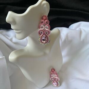 Elegant Pink Statement Earrings